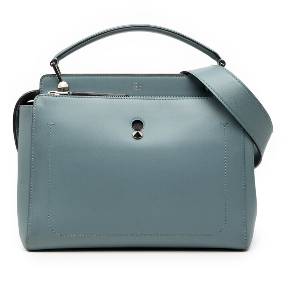 Fendi com Handbag Shoulder Bag Blue Leather Fendi